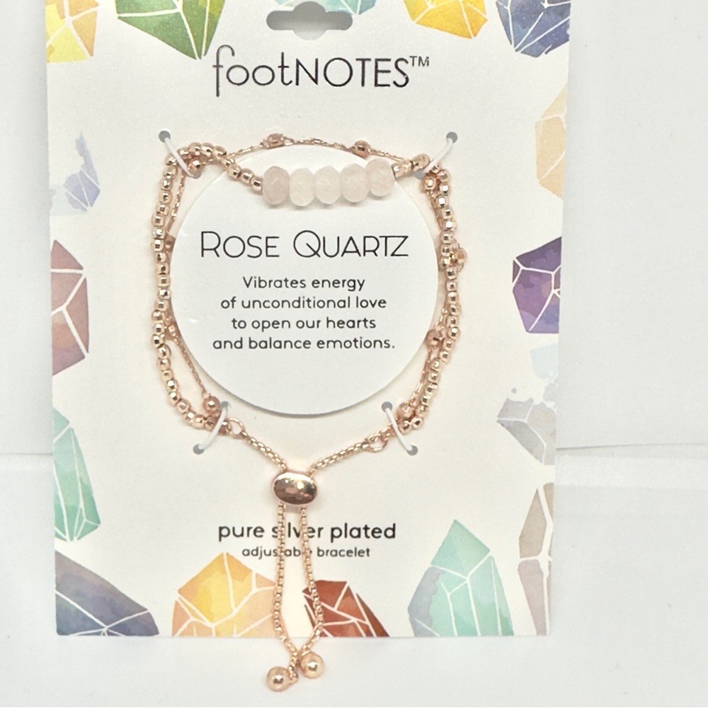 🆕 FOOTNOTES BRACELET Rose Quartz Bolo